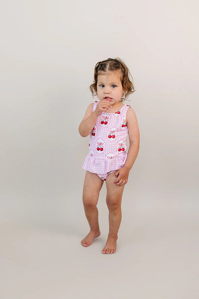 One Piece Swimsuit | Gingham Cherry - PREORDER