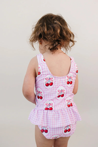 One Piece Swimsuit | Gingham Cherry - PREORDER
