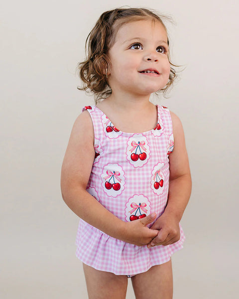 One Piece Swimsuit | Gingham Cherry - PREORDER