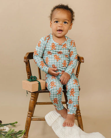 Bamboo Top & Pants Set | Gingerbread Gingham - PREORDER