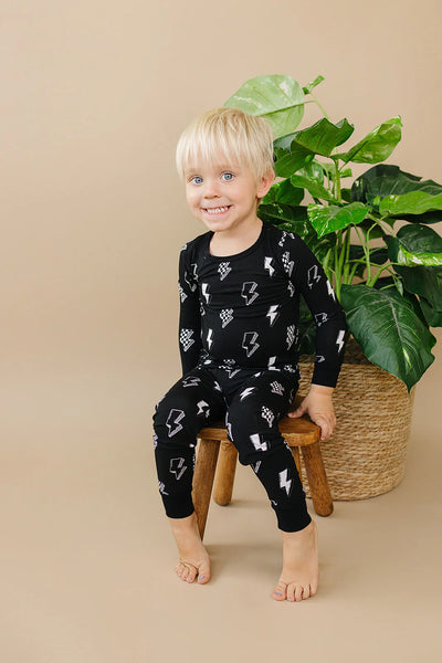 Bamboo Top & Pants Set | Ink Bolts - PREORDER