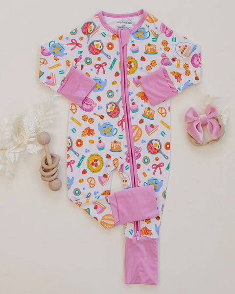 Bamboo Zip Romper | Breakfast Whimsy - PREORDER