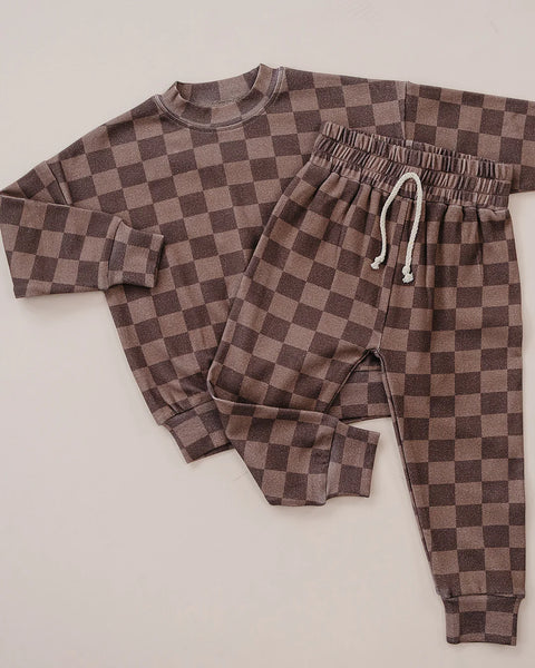 Jogger Set | Espresso Checkered - PREORDER