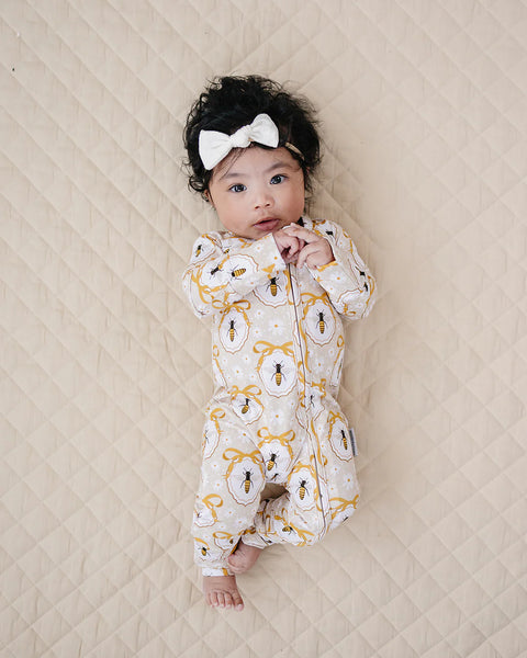 Bamboo Zip Romper | Honey Bee - PREORDER