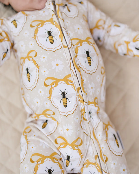 Bamboo Zip Romper | Honey Bee - PREORDER
