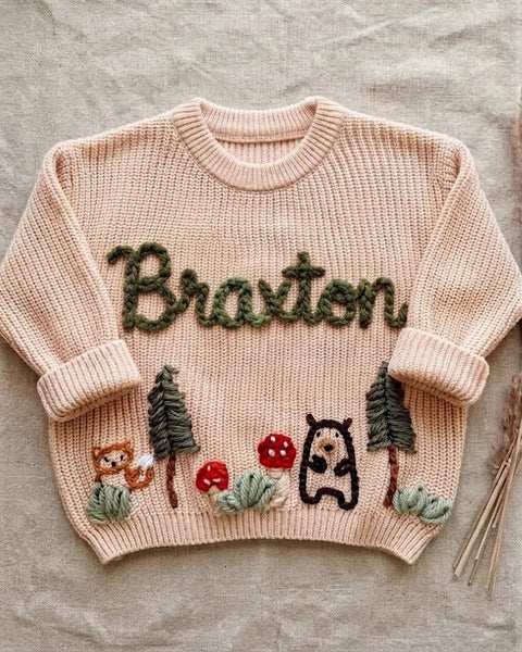 Yarn *CUSTOM* Name Chunky Knit Sweater | 13 Colors