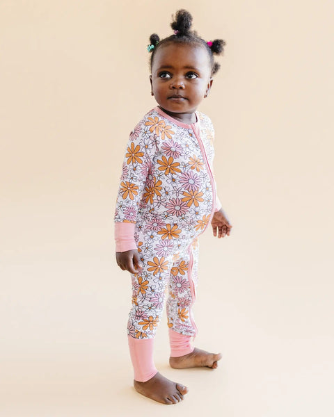 Bamboo Zip Romper | Retro Garden - PREORDER