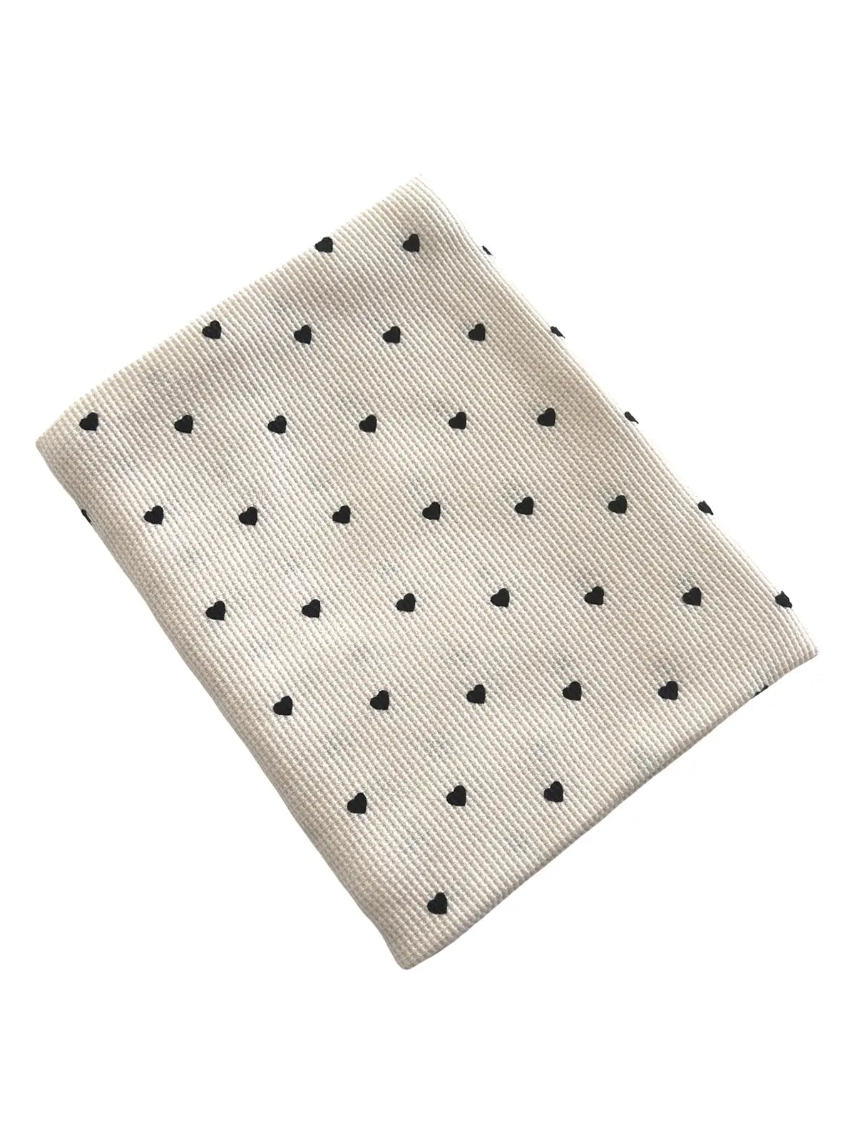 Organic Cotton Waffle Swaddle | Black Heart - PREORDER