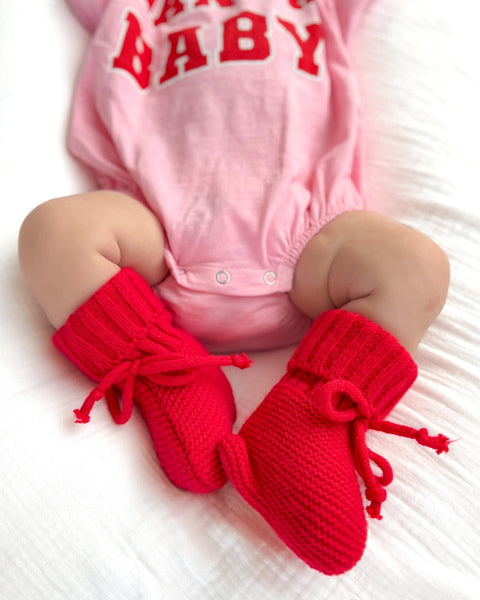Knit Booties | Red - PREORDER