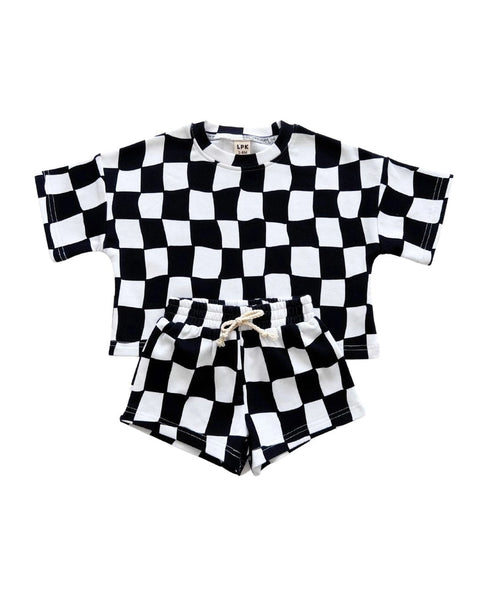Top & Shorts Set | Wavy Checkered - PREORDER