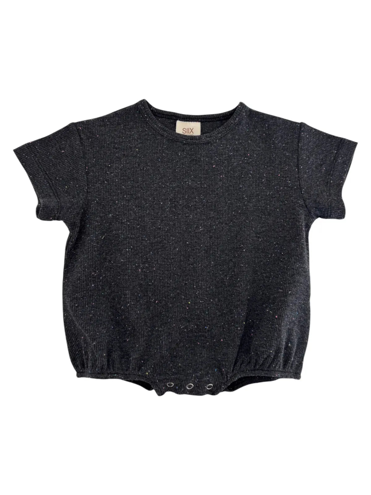 Speckle Bubble Romper | Charcoal - PREORDER