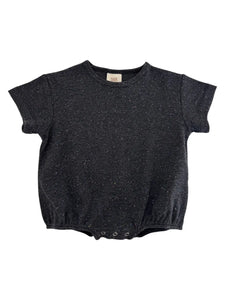Speckle Bubble Romper | Charcoal - PREORDER