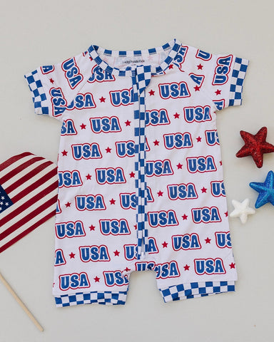 Bamboo Shorty Romper | USA - PREORDER
