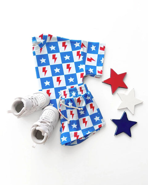 Top & Shorts Set | Checks & Stars - PREORDER