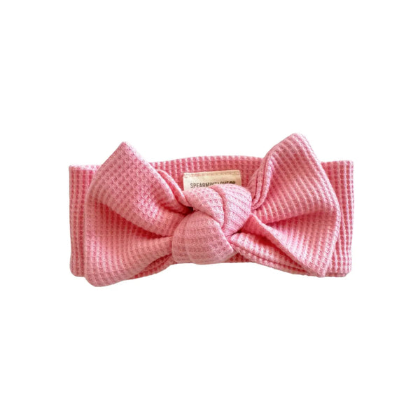 Waffle Knot Bow | Pink - PREORDER