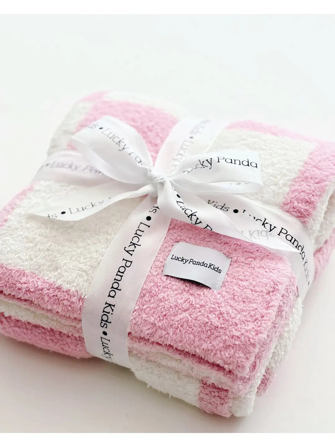 Checkered Plush Baby Blanket | Pink - PREORDER