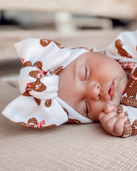 Waffle Knot Bow | Gingerbread Man - PREORDER
