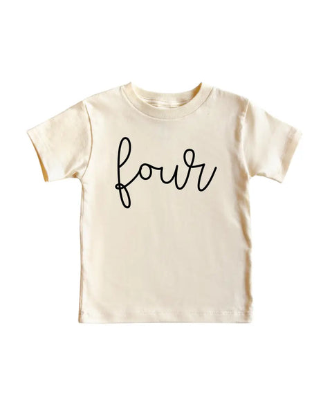 Cotton Bodysuit or Tee | Birthday FOUR - PREORDER