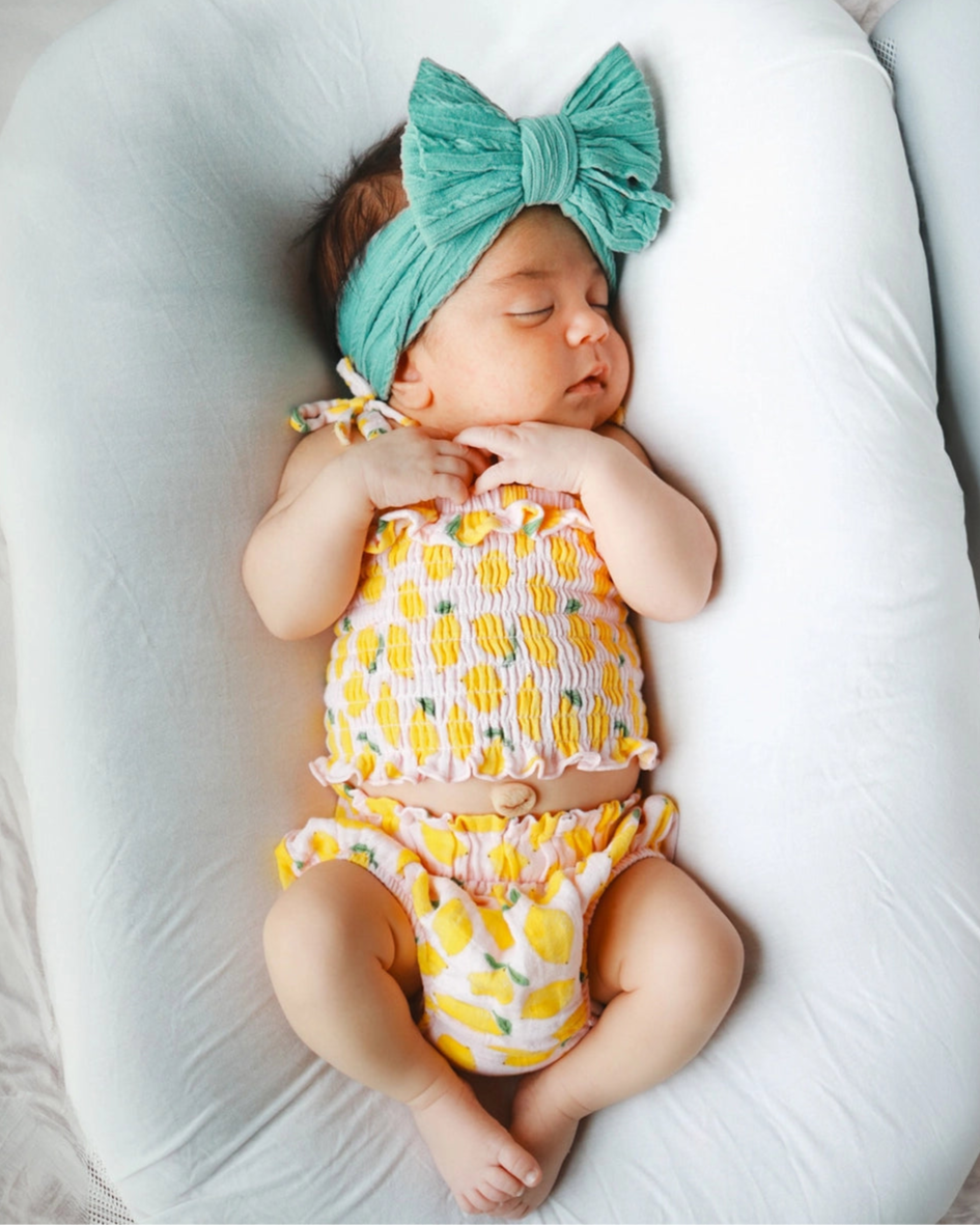 Smocked Ruffle Top & Bloomer Set | Lemon Sorbet - PREORDER