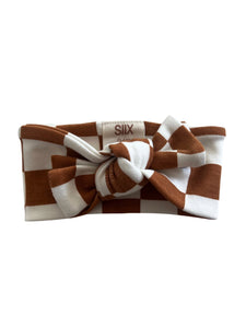Big Knot Bow | Brown Checkerboard - PREORDER