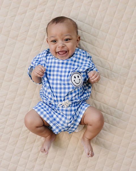 Top & Shorts Set | Blue Gingham - PREORDER