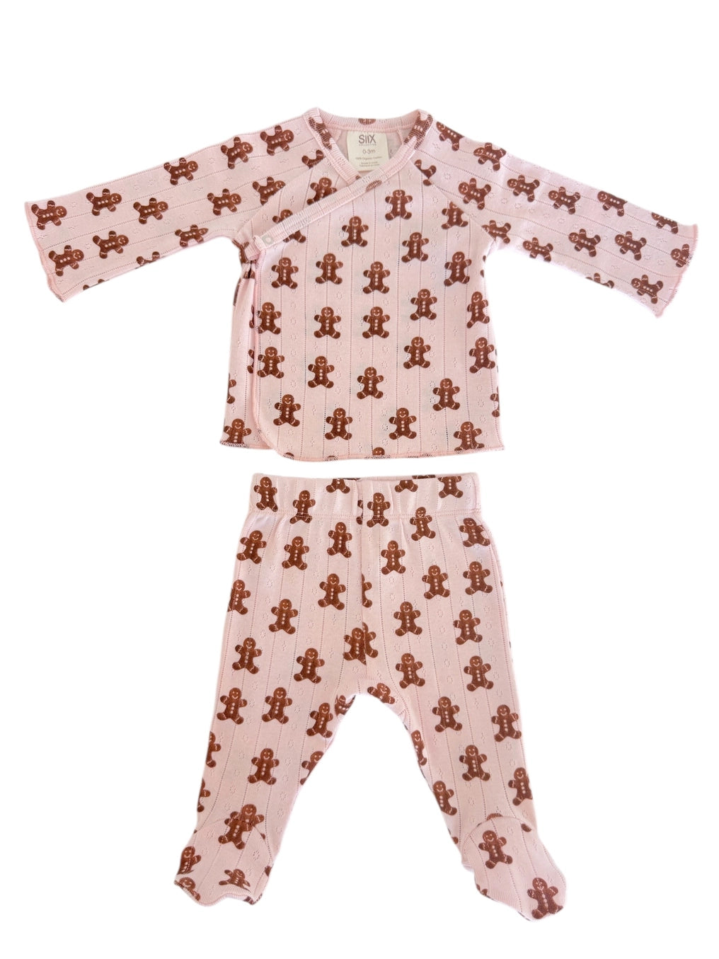 Organic Pointelle Kimono & Pant Set | Blush Gingerbread - PREORDER