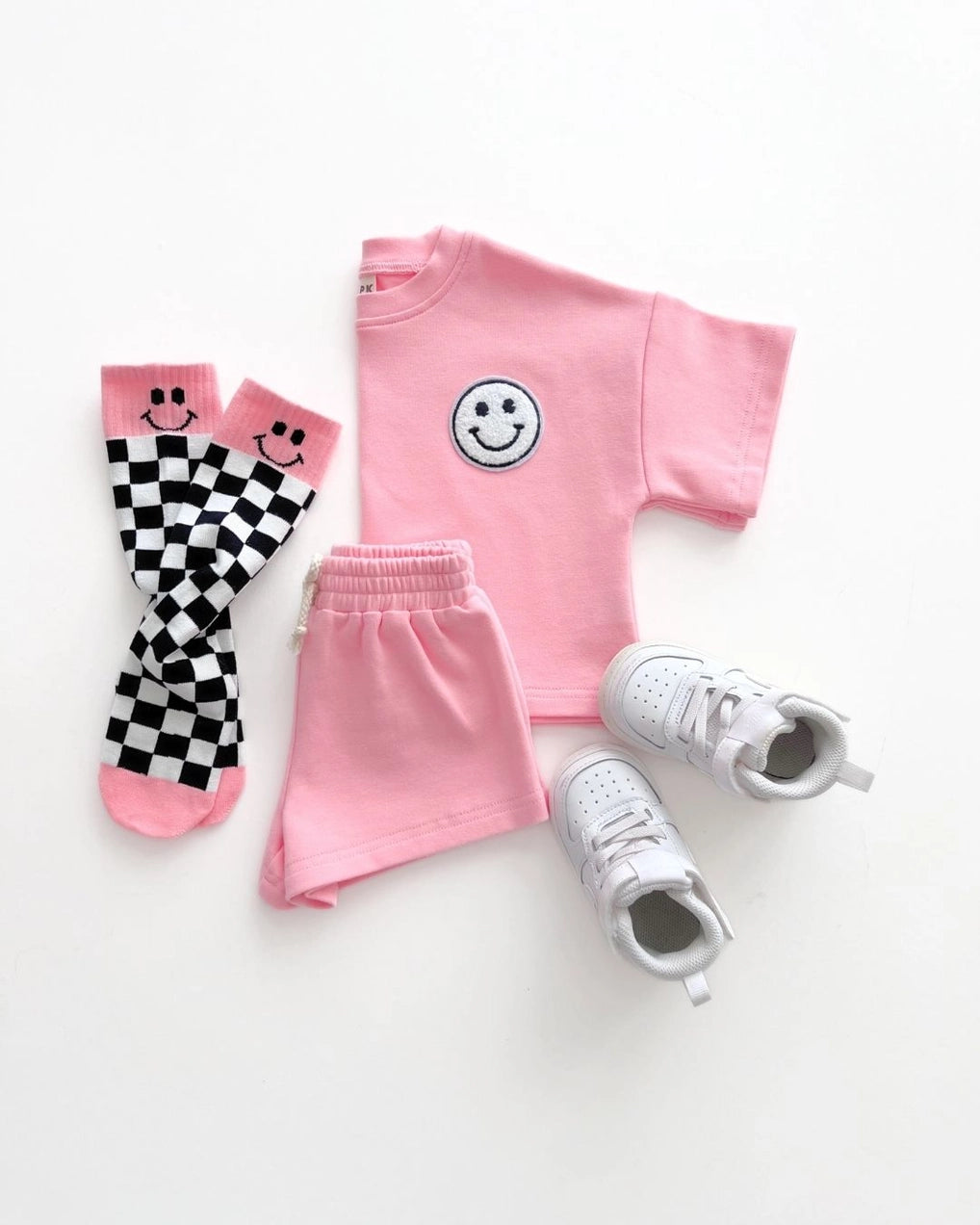 Top & Shorts Set | Smiley Pink Peach - PREORDER