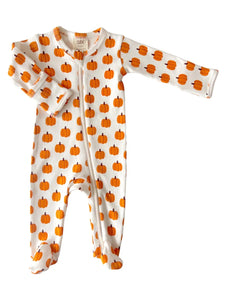 Zip Footie Romper | Pumpkin - PREORDER