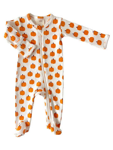 Zip Footie Romper | Pumpkin - PREORDER