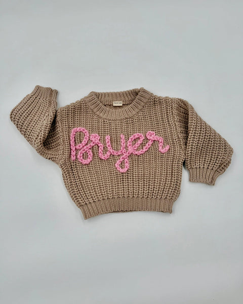 Yarn *CUSTOM* Name Chunky Knit Sweater | 11 Colors