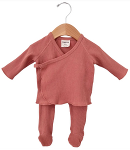 Waffle Kimono & Pant Set | Dusty Rose - PREORDER