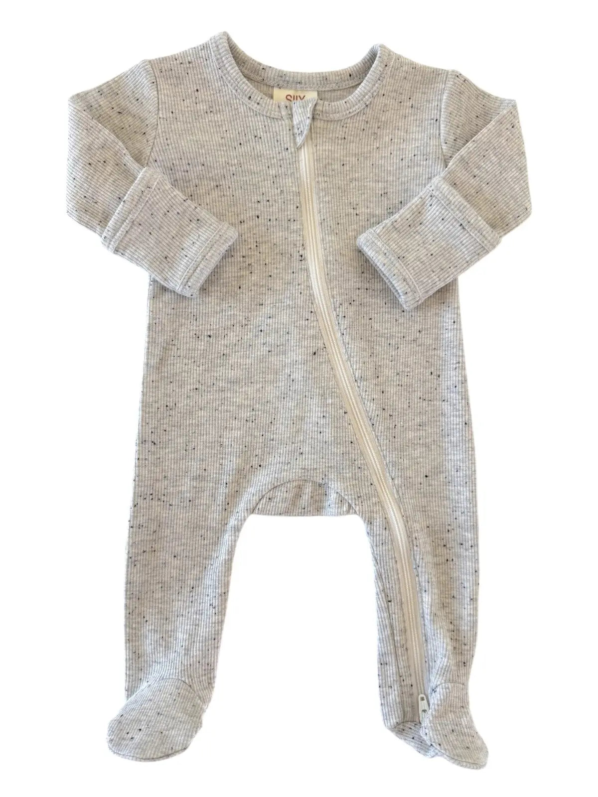 Speckle Zip Footie Romper | Heather - PREORDER