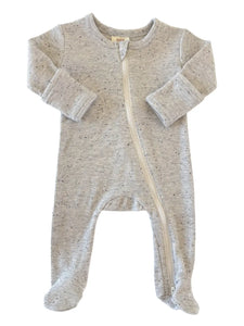 Speckle Zip Footie Romper | Heather - PREORDER