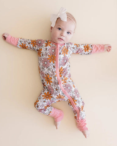 Bamboo Zip Romper | Retro Garden - PREORDER