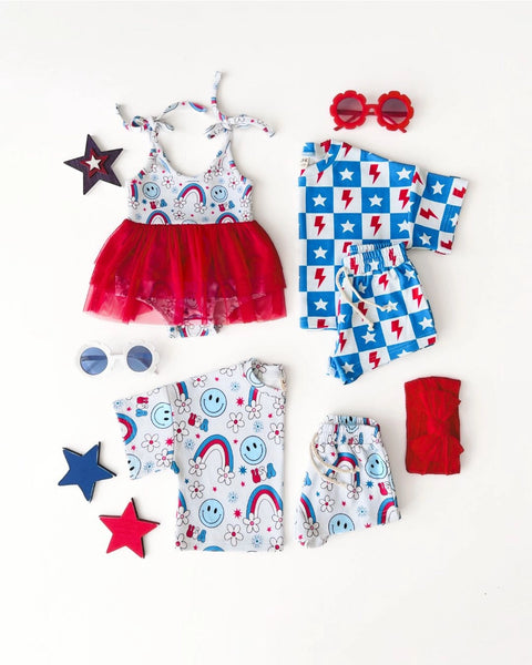 Top & Shorts Set | Little Miss USA - PREORDER