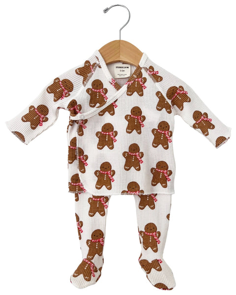 Waffle Kimono & Pant Set | Gingerbread Man - PREORDER