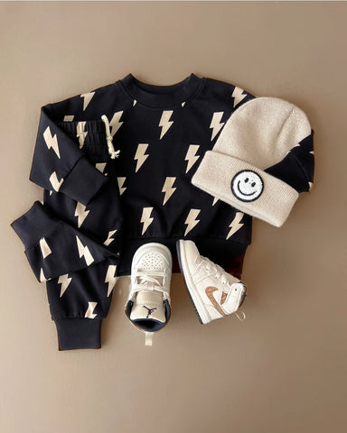 Top & Pants Set | Black Bolts - PREORDER