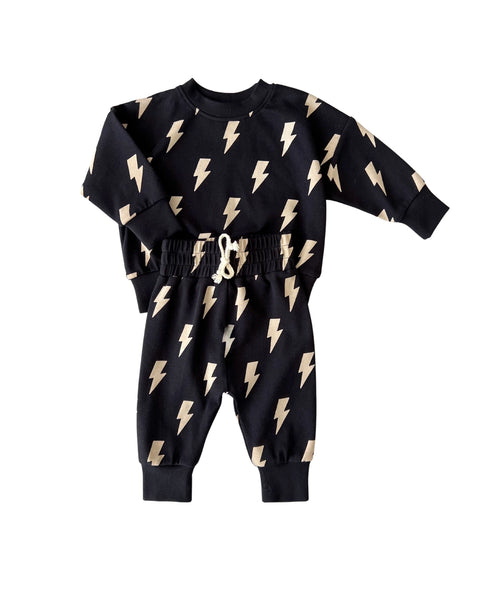Top & Pants Set | Black Bolts - PREORDER