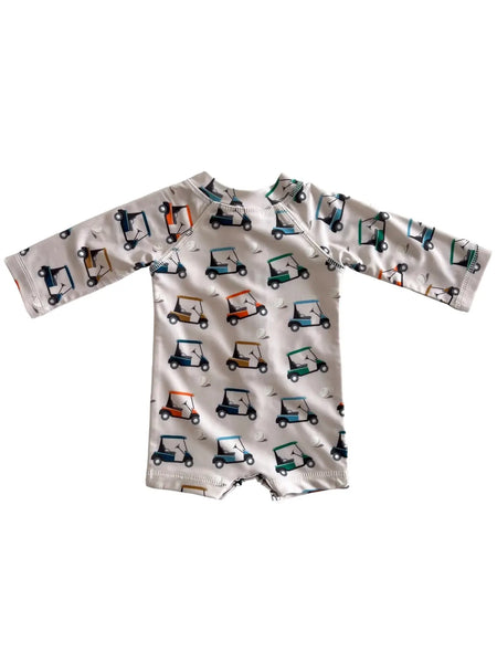Sonny Rashguard Swimsuit | White Golf Cart - PREORDER