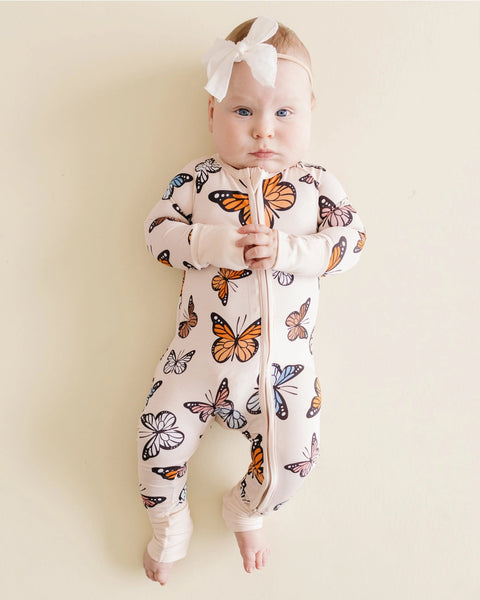 Bamboo Zip Romper | Butterflies - PREORDER