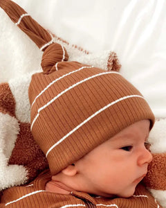 Ribbed Beanie Hat | Saddle Stripes - PREORDER