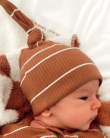 Ribbed Beanie Hat | Saddle Stripes - PREORDER