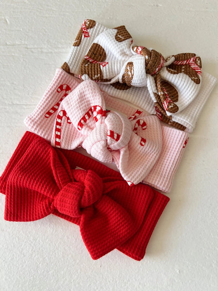 Waffle Knot Bow | Gingerbread Man - PREORDER
