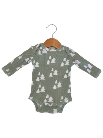 Waffle Long Sleeve Bodysuit | Alpine Trees - PREORDER