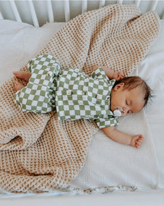 Checkerboard Finley Top & Shorts Set | Lime - PREORDER
