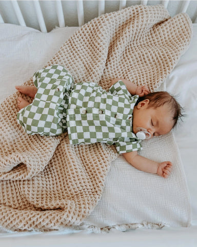 Checkerboard Finley Top & Shorts Set | Lime - PREORDER