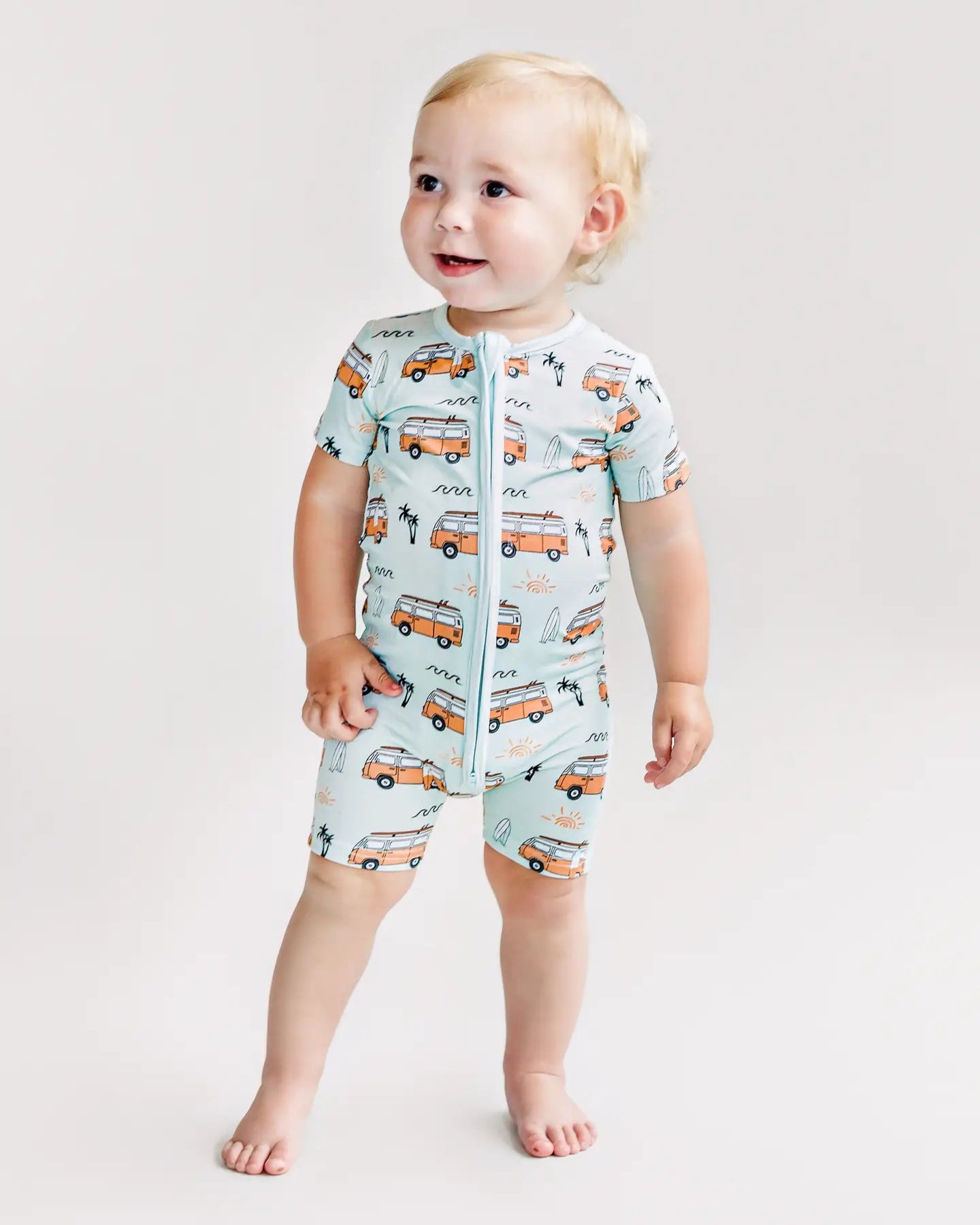 Bamboo Shorty Romper | Retro Beach - PREORDER