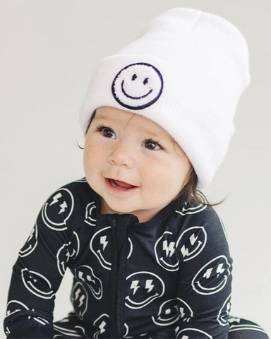 Smiley Beanie | White - PREORDER