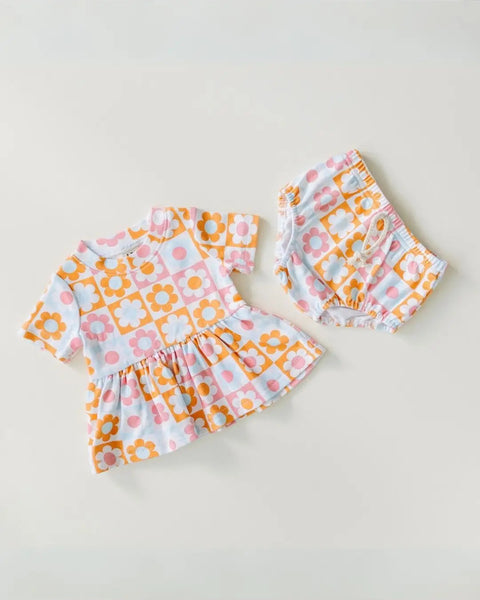 Peplum Top & Shorts Set | Retro Daisy - PREORDER