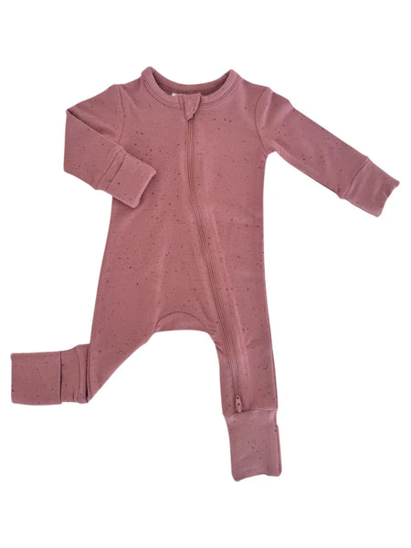 Speckle Zip Romper | Mauve - PREORDER